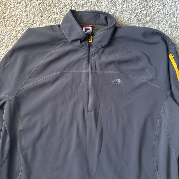 EUC Men’s The North Face Soft Shell Gray/Yellow Zip Jacket Size XXL - Picture 2 of 10